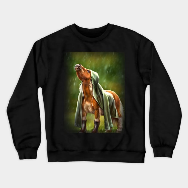 Pony in a raincoat. Crewneck Sweatshirt by Magical Forest